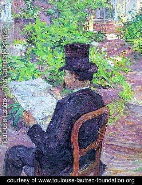 Toulouse-Lautrec - Desire Dihau Reading a Newspaper in the Garden 1890