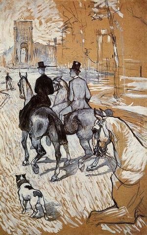 Toulouse-Lautrec - Horsemen Riding in the Bois de Boulogne