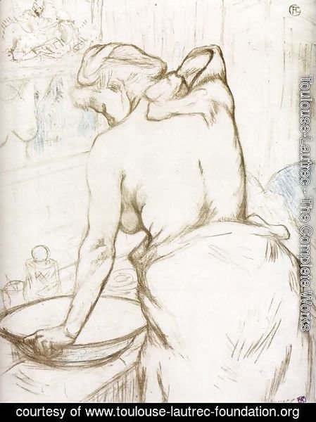 Toulouse-Lautrec - Elles: Woman at Her Toilette, Washing Herself