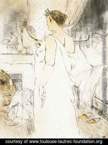 Toulouse-Lautrec - Elles: Woman Looking into a Hand Held Mirror