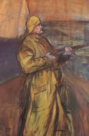 Toulouse-Lautrec - Maurice Joyant with a shotgun