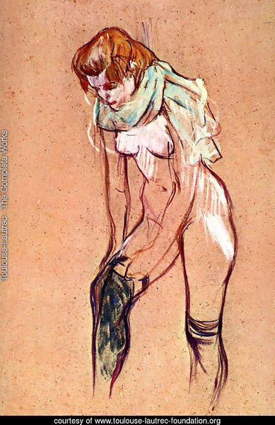 Woman Pulling up Her Stockings (study)