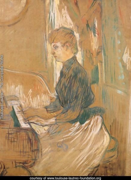 At the Piano Madame Juliette Pascal in the Drawing Room of the Chateau de Malrome 1896