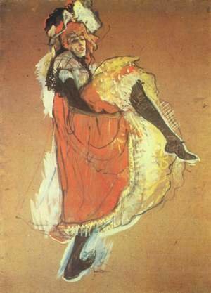 Jane Avril dancing, study for the poster