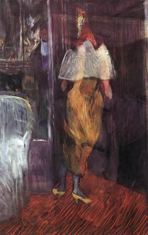 Woman in Evening Dress at the Door of a Theatre Box