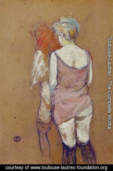 Toulouse-Lautrec - Two Half Naked Women Seen From Behind In The Rue Des Moulins Brothel
