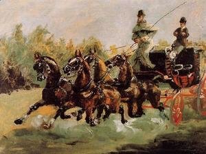 Toulouse-Lautrec - Alphonse de Toulouse-Lautrec Driving His Four-in-Hand