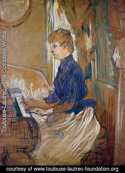 Toulouse-Lautrec - At the Piano - Madame Juliette Pascal in the Salon of the Chateau de Malrome