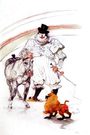 Toulouse-Lautrec - at the circus, horse and monkey dressage