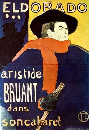 Toulouse-Lautrec - El dorado, Artistide Bruant dans soncabaret
