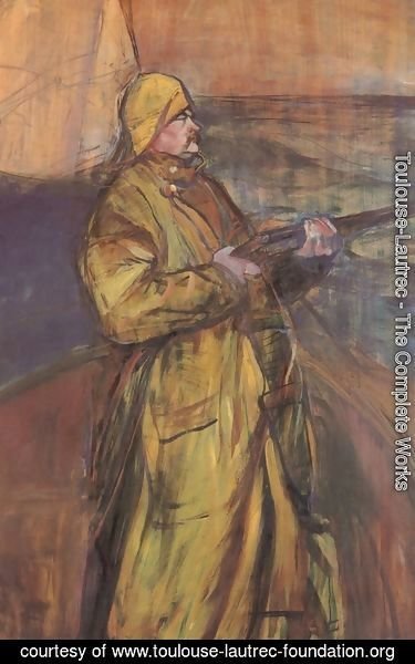 Toulouse-Lautrec - Maurice Joyant with a shotgun