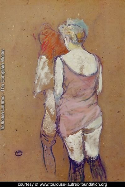 Two Half-Naked Women Seen from Behind
