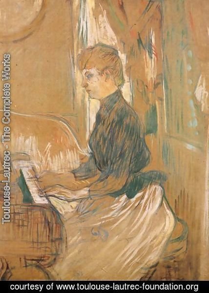 Toulouse-Lautrec - At the Piano Madame Juliette Pascal in the Drawing Room of the Chateau de Malrome 1896