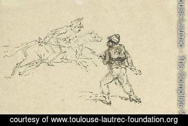 Toulouse-Lautrec - Cuirassier attaque
