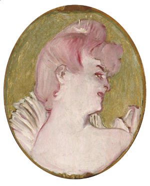 Toulouse-Lautrec - Portrait de femme (Medaillon pour la decoration du salon de la Maison de la rue d'Amboise, Paris)