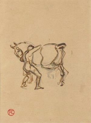 Toulouse-Lautrec - Cavalier Sellant Son Cheval