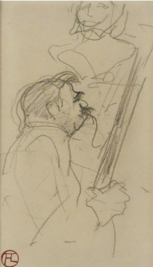 Toulouse-Lautrec - Buste Laure A Double Sided Drawing