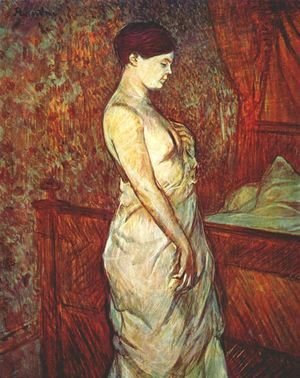 Toulouse-Lautrec - Mme Poupoule In Chemise By Her Bed
